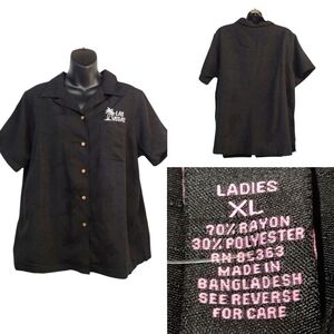 Ultra Club Cabana Breeze Las Vegas Ladies Button Down Black Short ShortsleXL NWT